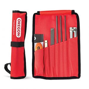 Oregon Universal Chainsaw Field Sharpening Kit - Includes 5/32-inch, 3/16-inch, and 7/32-inch Round Files, Flat File, Handle, Filing Guide, and Pouch